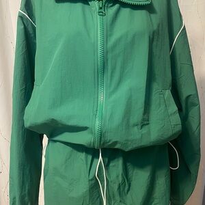 Two Piece Green Fashion Nova Zip-Up Jacket and skirt
